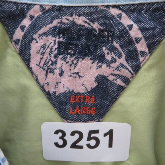 Hilfiger Denim* Men's Short Sleeve Snap Down Straight Hem Chest Pockets Shirt~XL - Picture 3 of 14